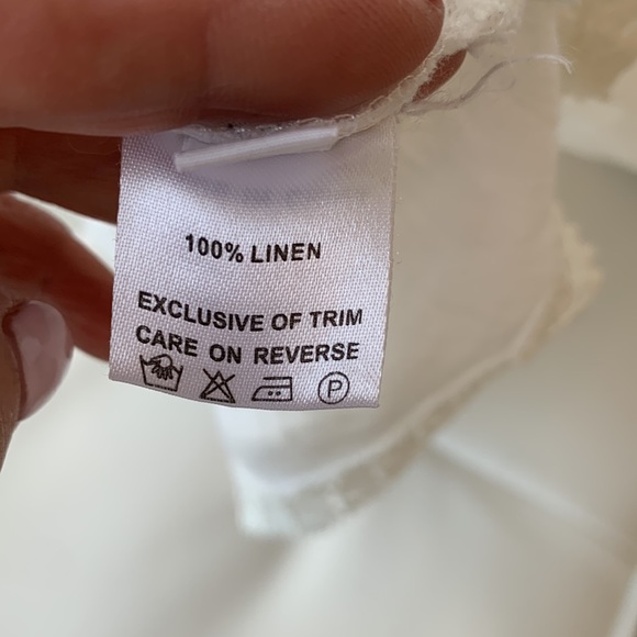 - Get ready for spring  white linen dress with lace inset design - Picture 7 of 8